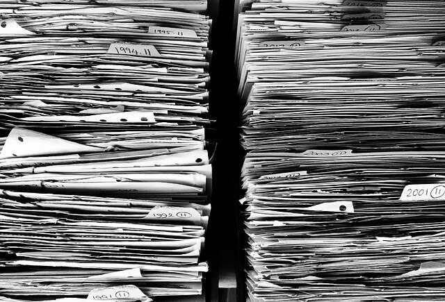 picture of piling paperwork